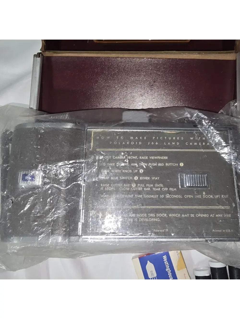 Vintage Polaroid Model J66 Electric Eye Land Camera Kit w/ Original Box & Case